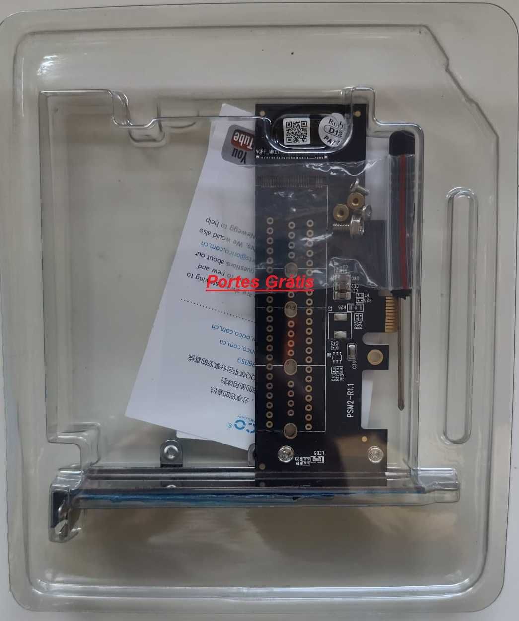 Placa de Expansão Orico para disco SSD M.2 NVMe
