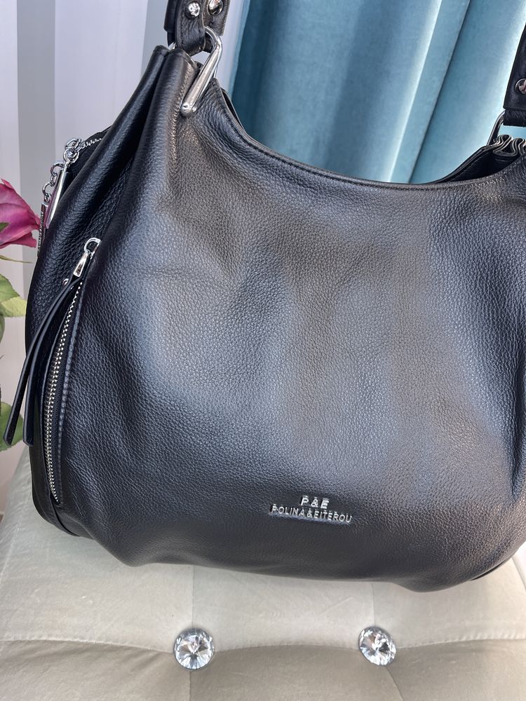 Женская сумка кожаная на плечо Polina&Eiterou Жіноча сумка на плече