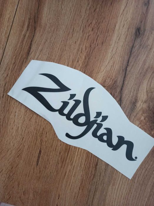 Naklejka czarna 21x9 cm z logo ZILDJIAN na naciąg perkusyjny