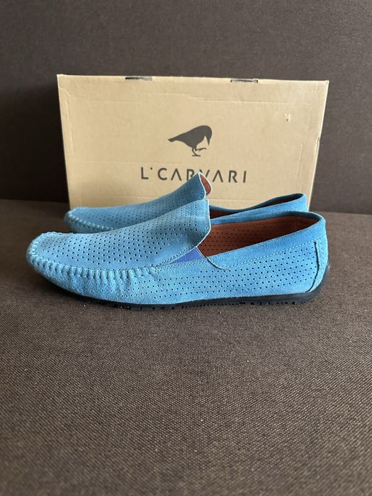 Блакитні мокасини Carvari