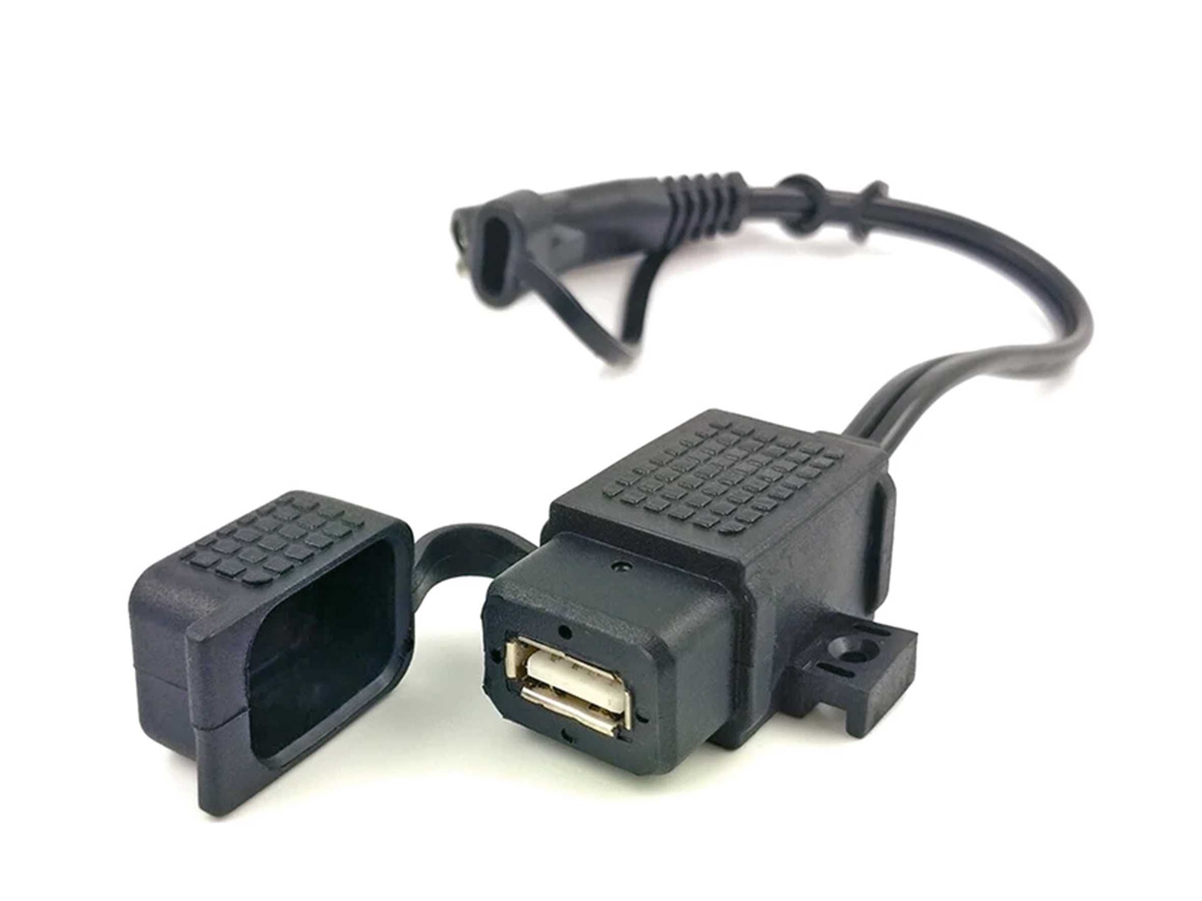 Carregador USB Universal 2.1A Motocicleta Impermeável com ficha SAE