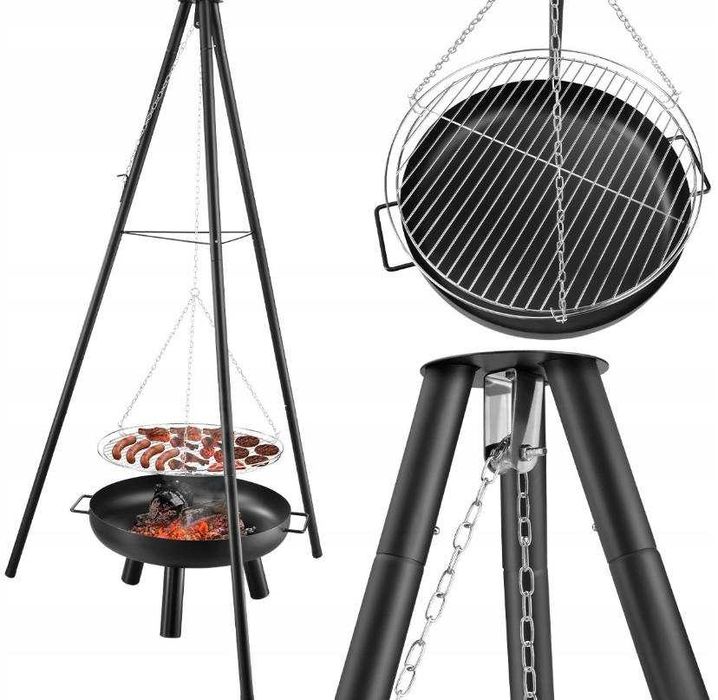 Grill węglowy gregman 2w1 ogrodowy  Trójnóg Palenisko do ogniska
