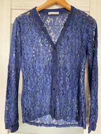Piękna koronkowa bluzka w kolorze kobaltu - Comma (S/M)