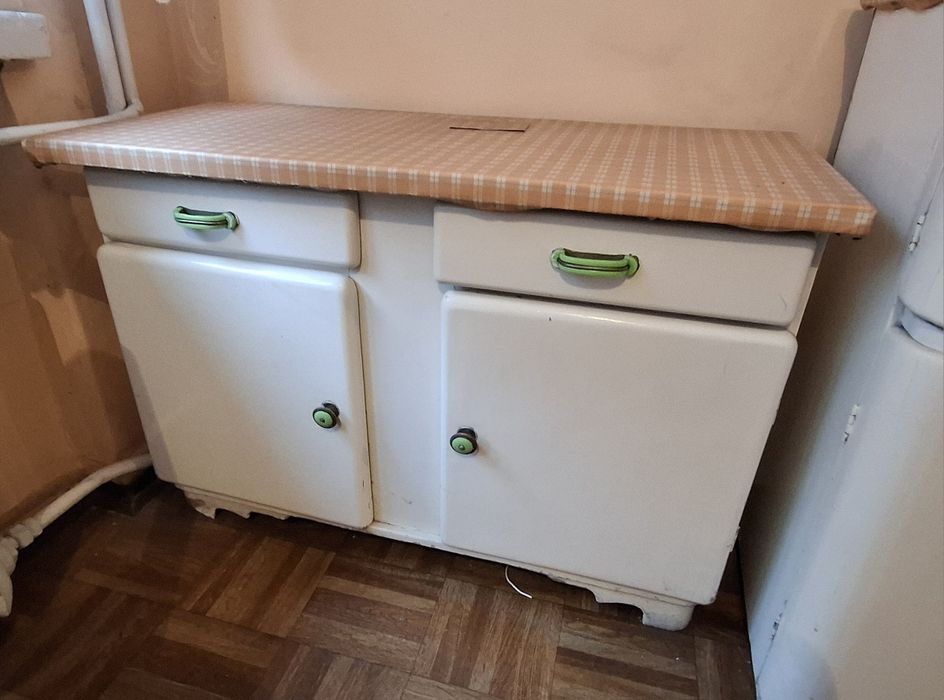 Szafka kuchenna retro PRL, metalowa z szufladami