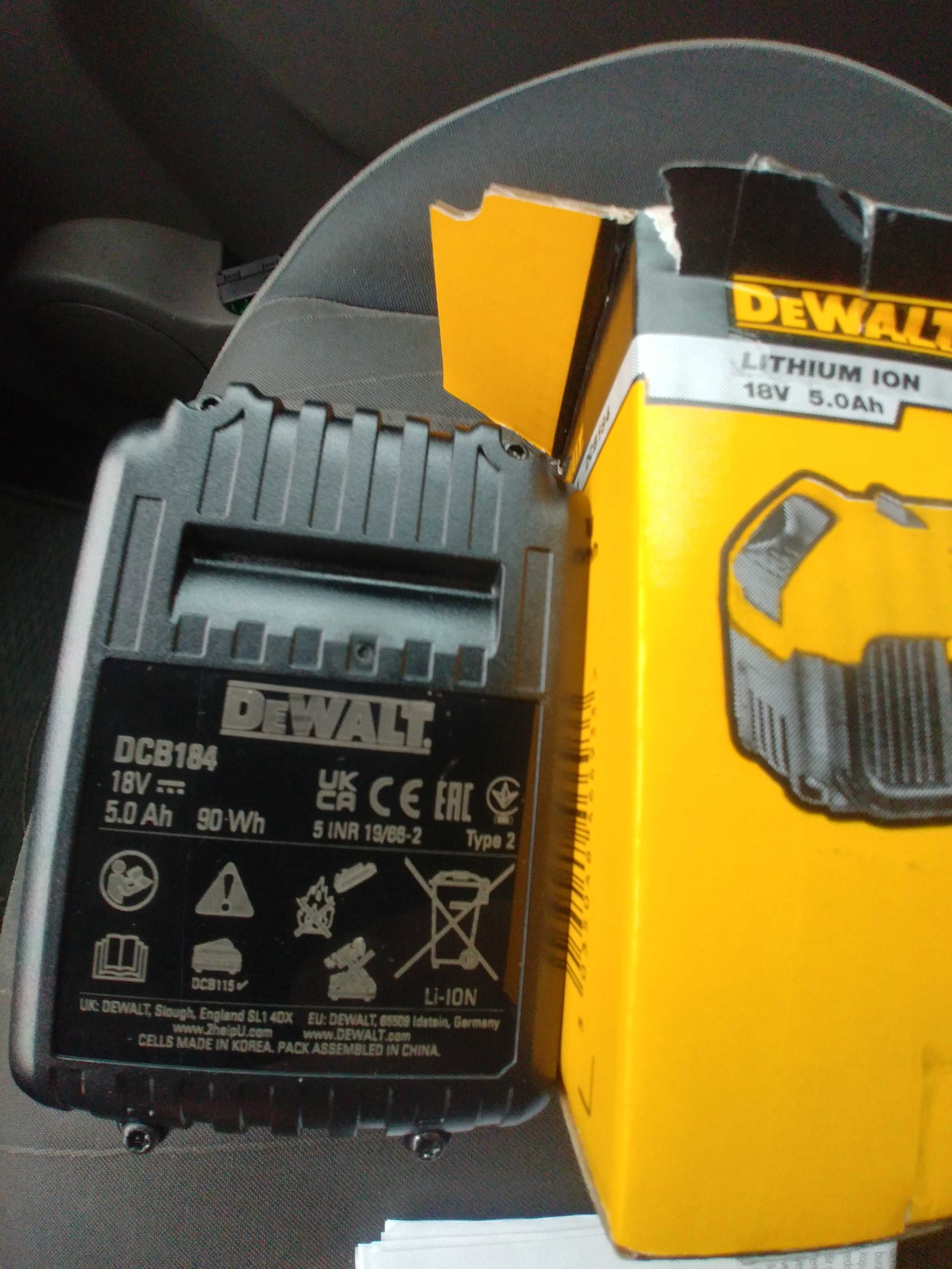 NOWY Akumulator dewalt 18v 5.0 ah DCB184