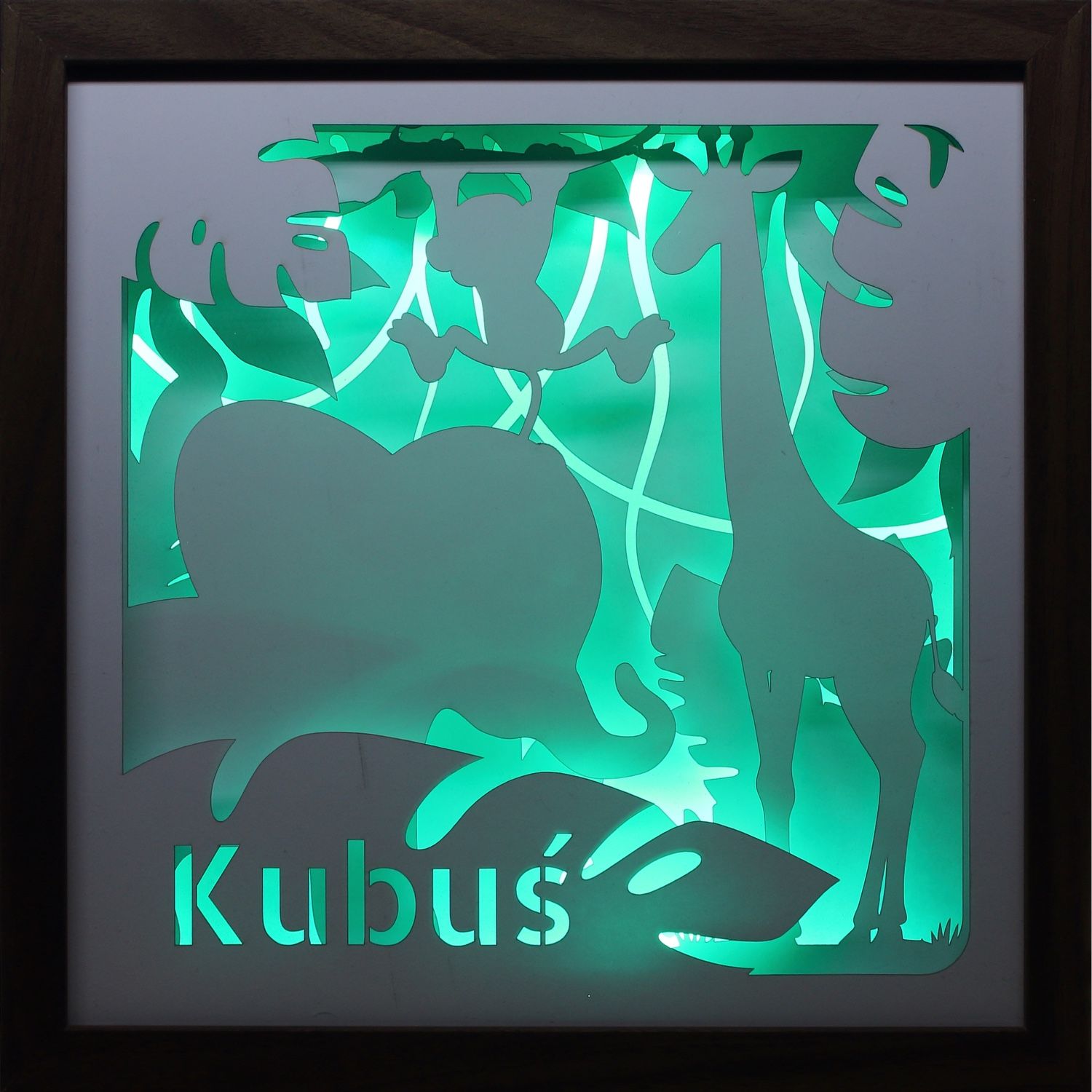 Lampka Nocna Ramka 3D Shadow Box LED Zwierzątka