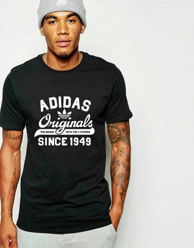 Мужские футболки Adidas Originals 1949 белые чёрные Адидас