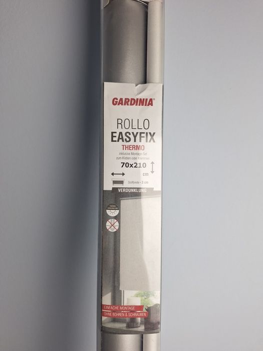 Roleta termiczna Gardinia EasyFix biała 70 x 210 cm zaciemniająca