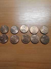 Zestaw 10x1cent USA monety w b.dobrym stanie zagraniczna waluta miedź