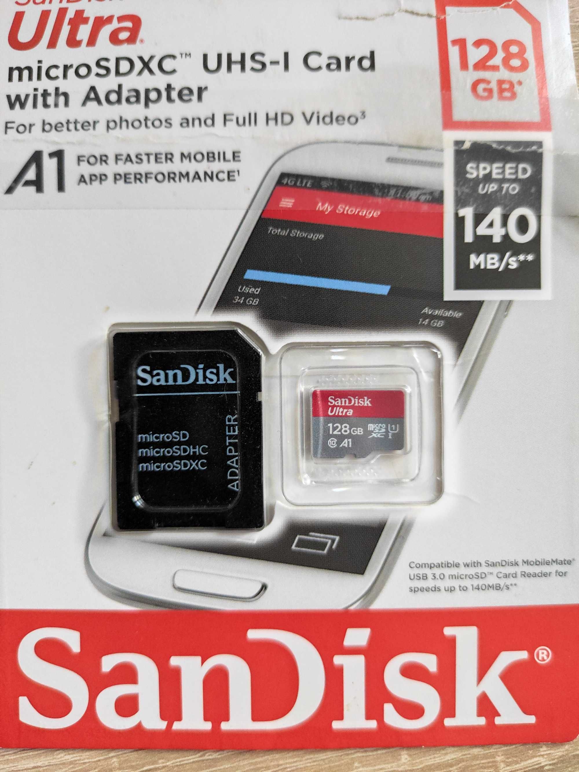 karta pamięci A1 SanDisk Ultra microSDXC UHS-I 128 ГБ