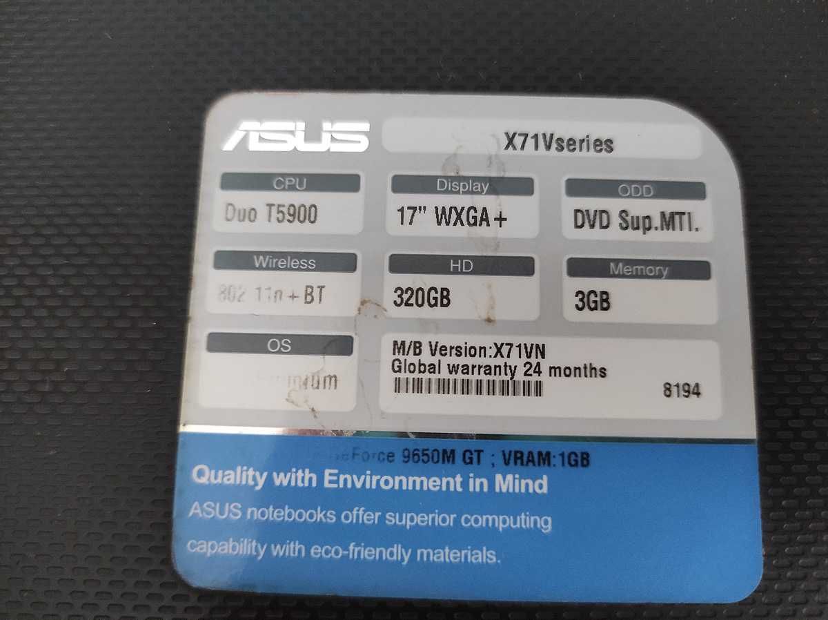 Laptop ASUS X71VN-7S001C 17 cali