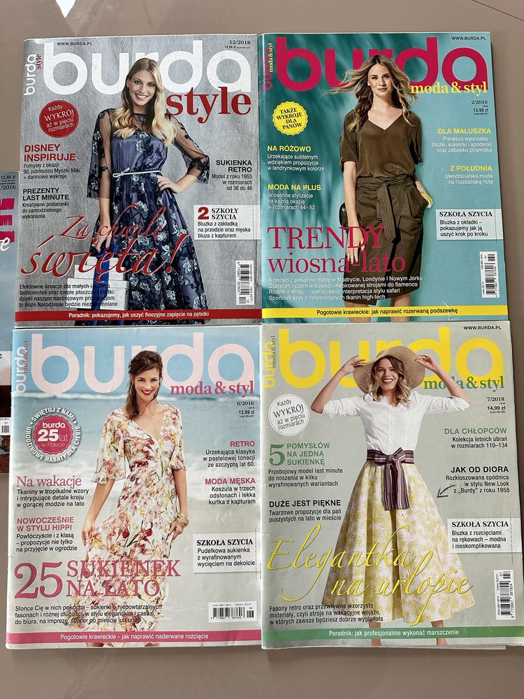 Magazyny z wykrojami Burda moda&styl oraz Style