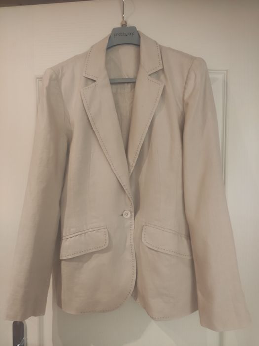 Żakiet lniany beżowy