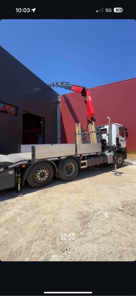 Aluguer Camiao Grua 20mt C/Rampa
