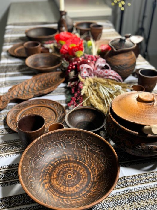 Компактний Глиняний Набір Для Двох Посуду На 6 Осіб Персон