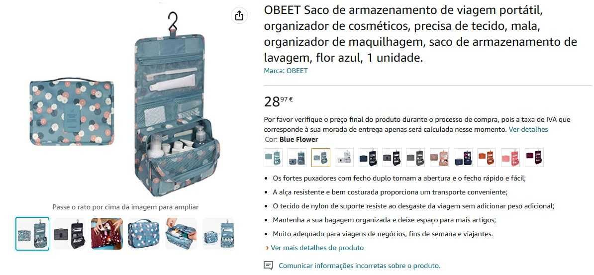 Bolsa/Necessaire de viagem da Amazon