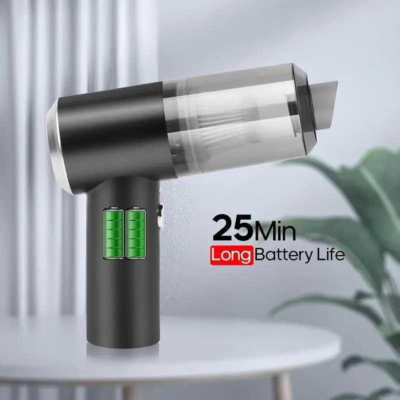 Mini-aspirador de mão, a vácuo, alta sucção. Carregamento USB. Novo