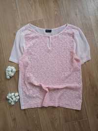 Легка літня блуза рожева кружево 46 -48