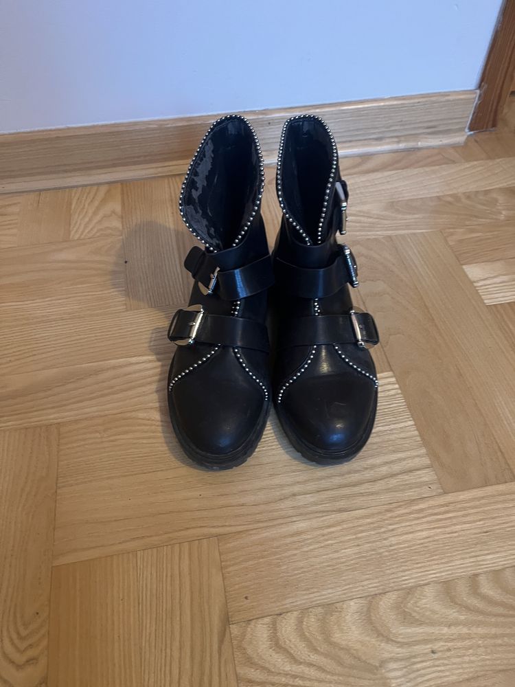 Czarne botki buty motocyklowe reserved 36 wysokie czarne