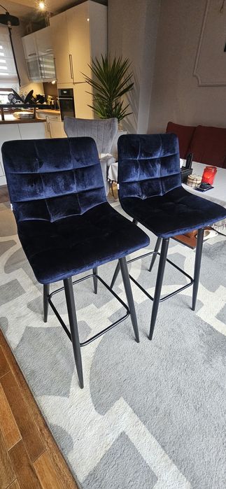 Sprzedam dwa 2 szt hokerow hoker welur granat granatowy