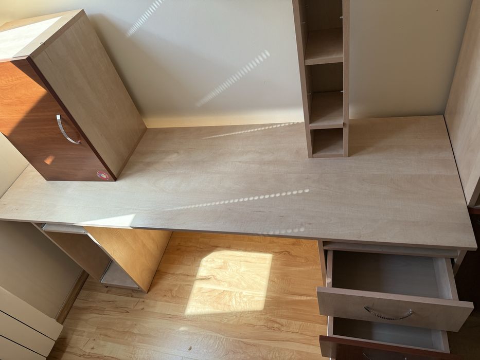 Biurko z szufladami szafkami szerokie duże dlugie 190 cm szerokość