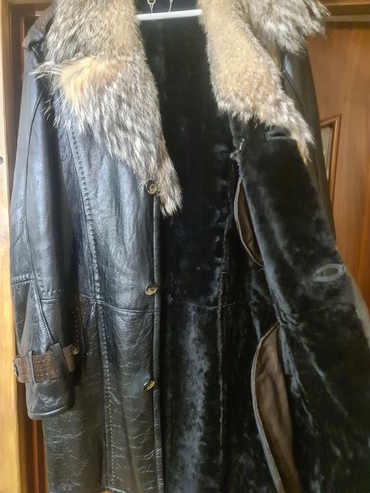 Кожаная дубленка, зимняя куртка кожаная