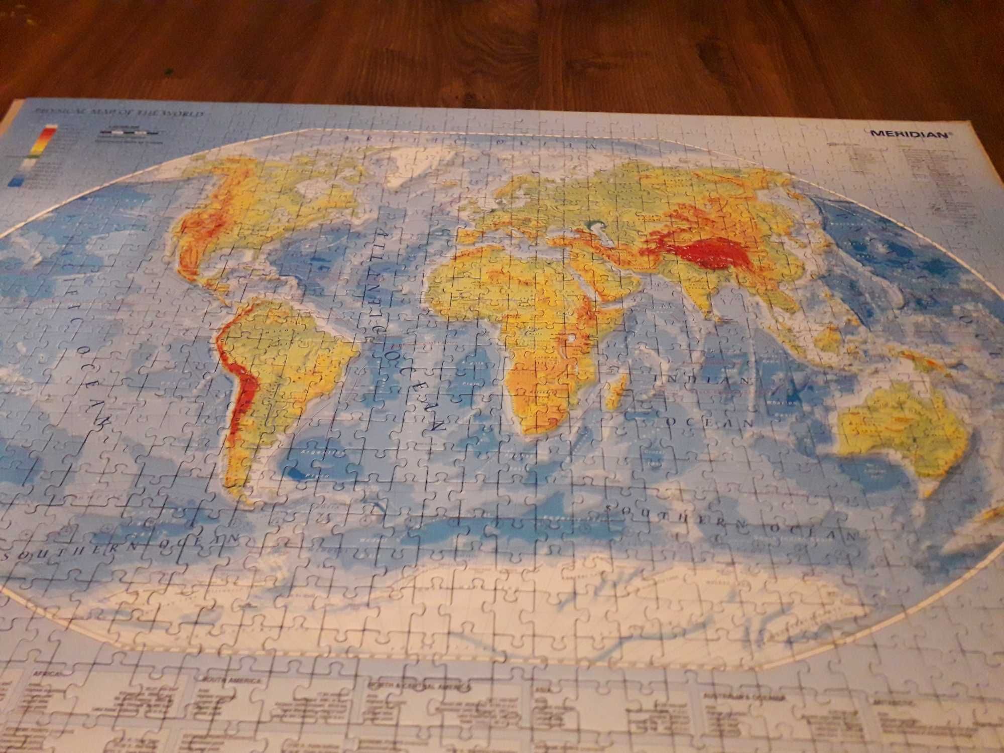 Puzzle Mapa świata 1000 elementów
