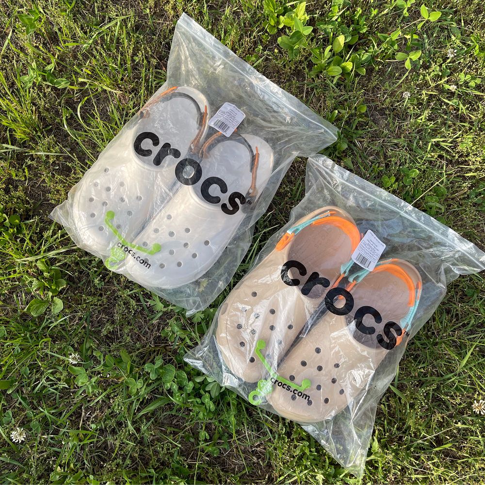 Чоловічі Крокси Оригінал Білі, Бежеві.Зручні Crocs Sabo 48-49,30-31см