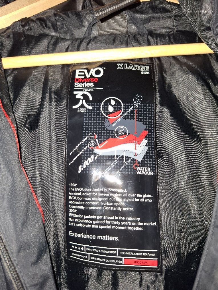 Diverse Evo płaszcz zimowy pikowany czarny XL