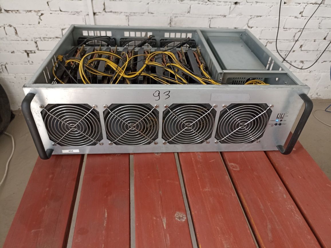 Koparka kryptowalut 8x Nivida p104 8gb/ 12x p106/1001