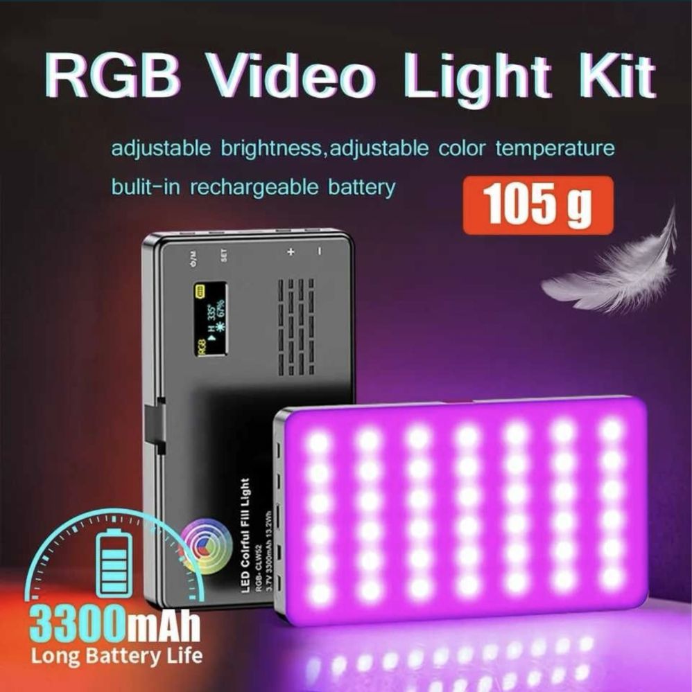 RGB LED лампа куб компактна фото накамерне портативне