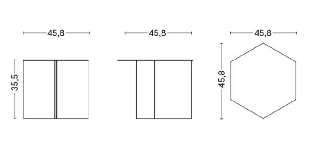 Stolik kawowy Slit Hay hexagon, złoty