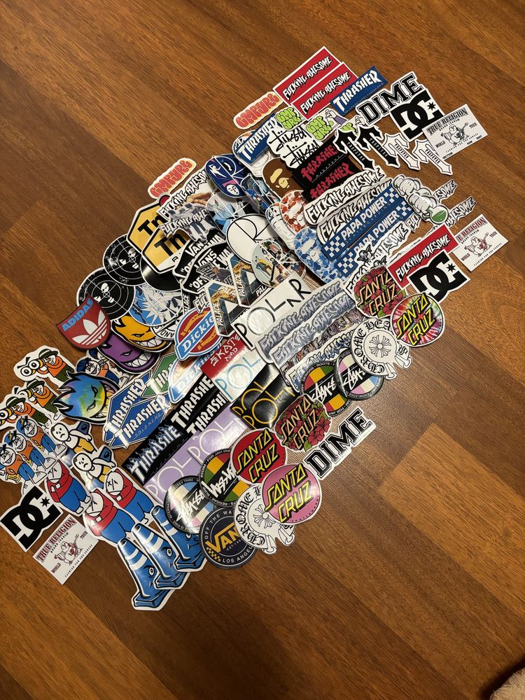 Стикеры паком Fucking Awesome,bape,polar,big boy,stussy,Santa Cruz