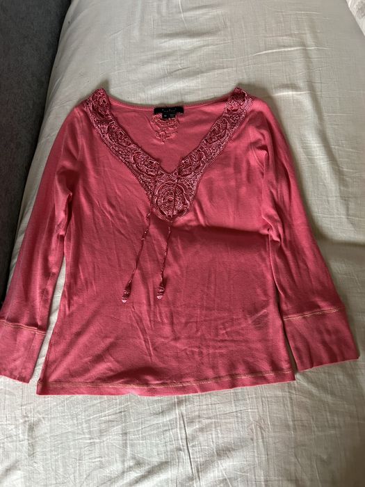 Bluzka z długim rękawem, basic łososiowa