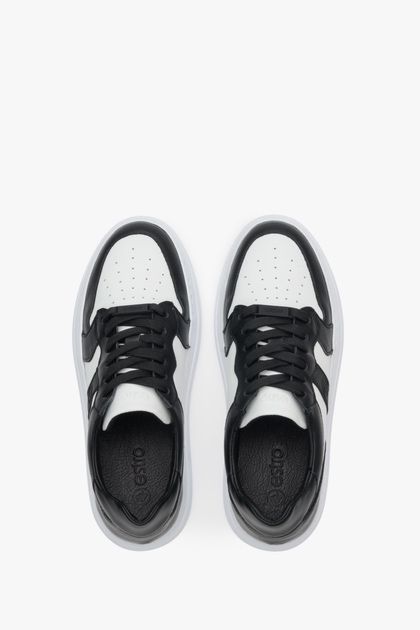 Низькі шкіряні кеди estro