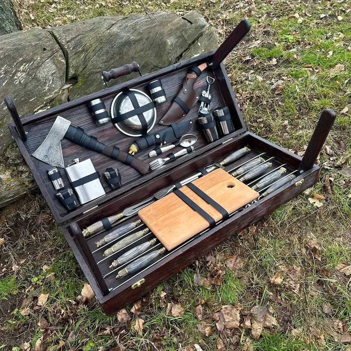 преміум подарунок для чоловіка, набір шампурів у кейсі, Шампура V.I.P