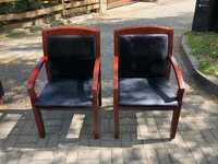 2 krzesła - drewno i skóra eko