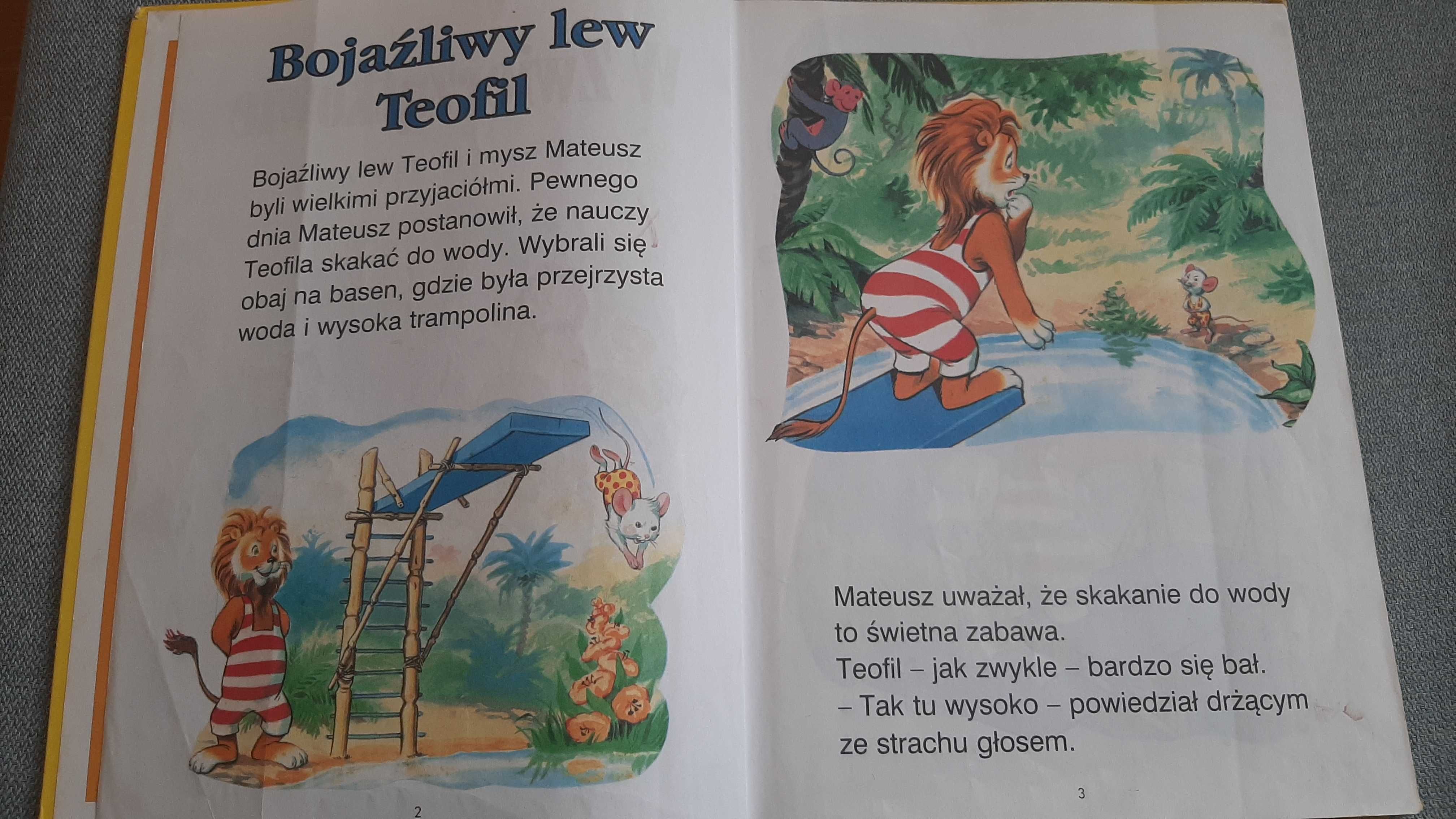 Bojaźliwy lew Teofil Dwa szczęśliwe kurczątka Słonik Dominik 3kociątka