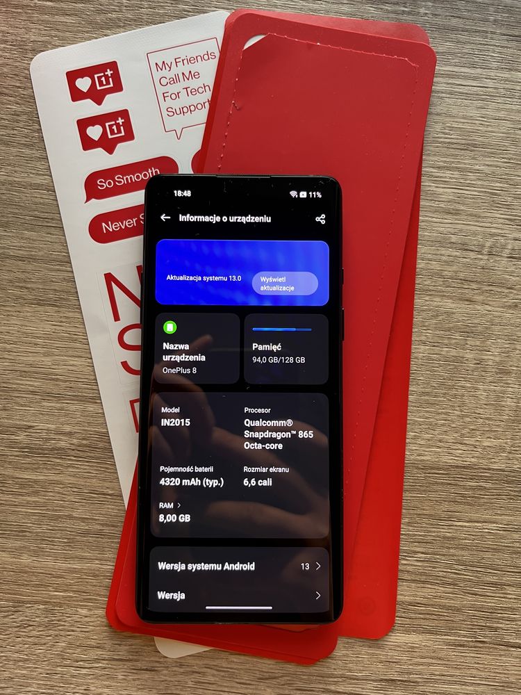 Telefon Oneplus 8 Black 8/128Gb Bogaty zestaw