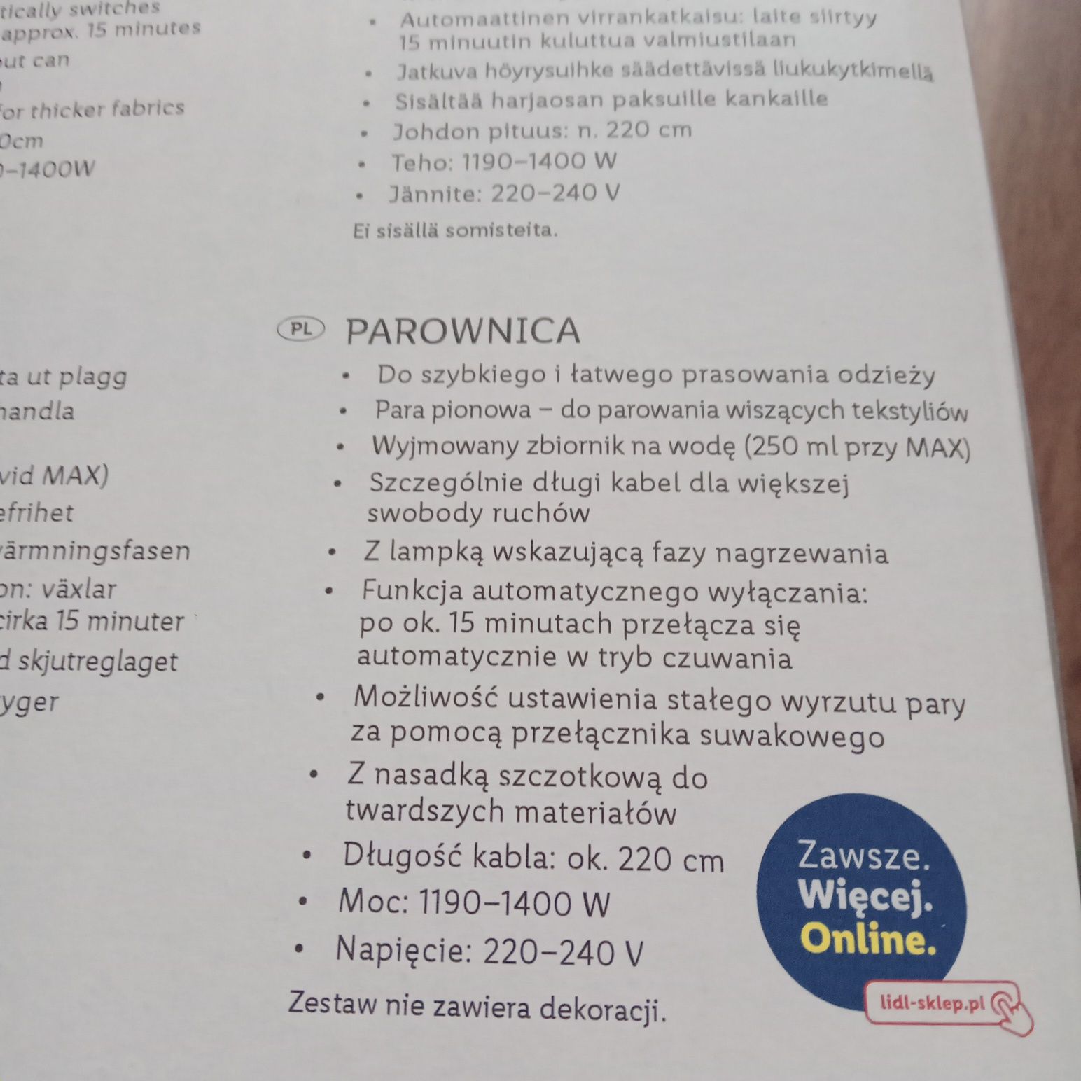 Parownica do ubrań SilverCrest,nowa