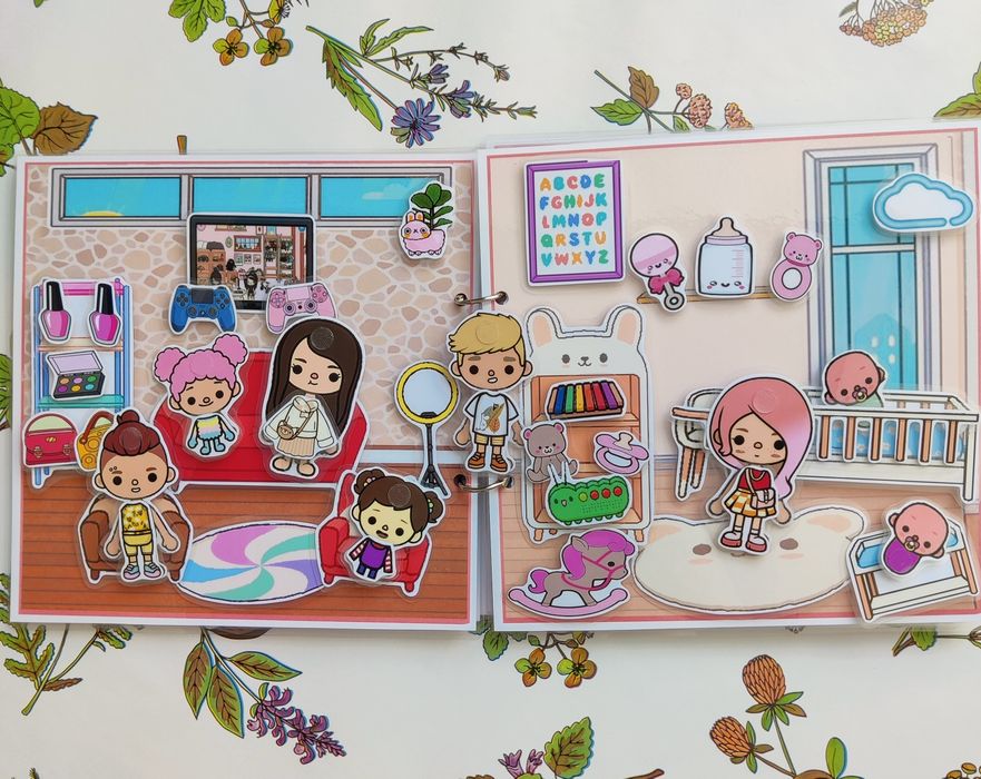 Тока Бока сім'я будиночок ігри на липучках альбом книжка