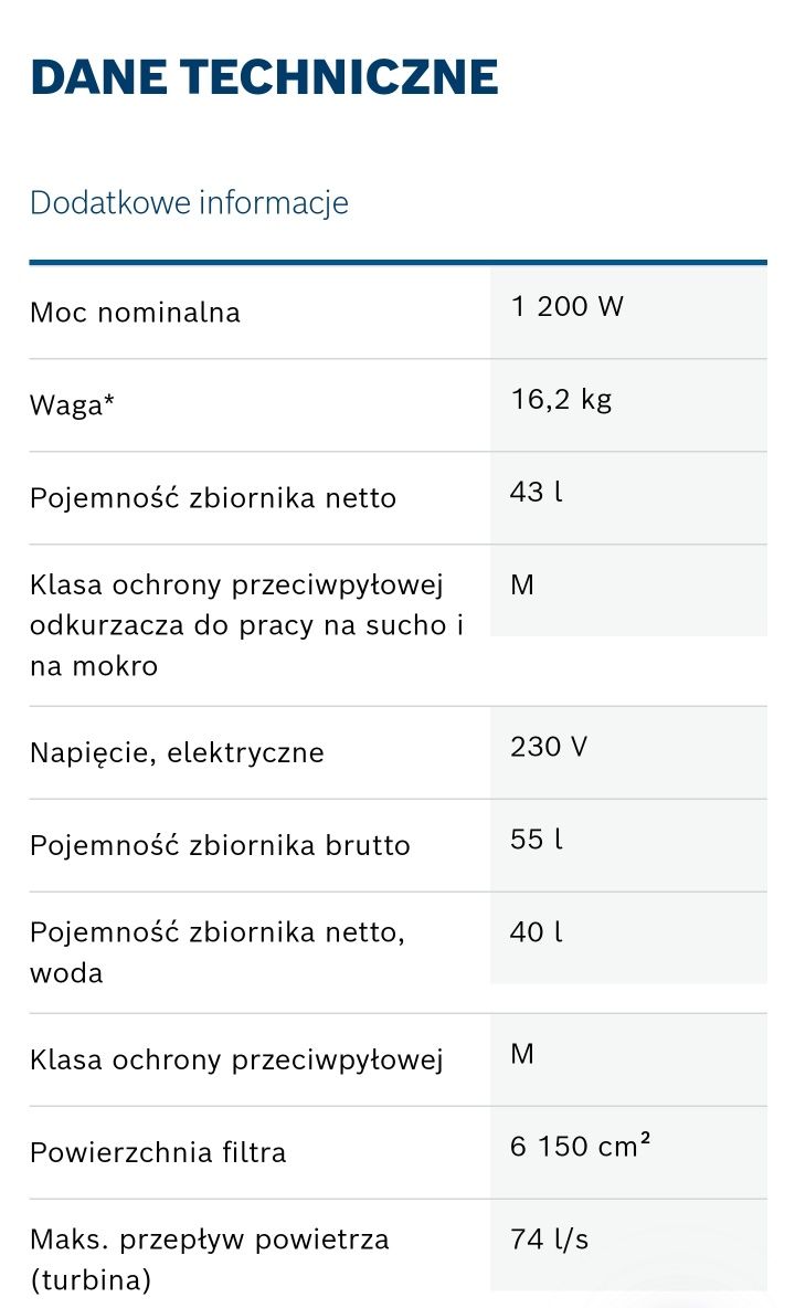 Odkurzacz przemysłowy Bosch GAS 55 M AFC