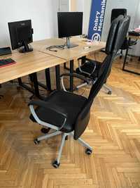 Krzesło biurowe na kółkach Ikea Markus skórzane kolor czarny