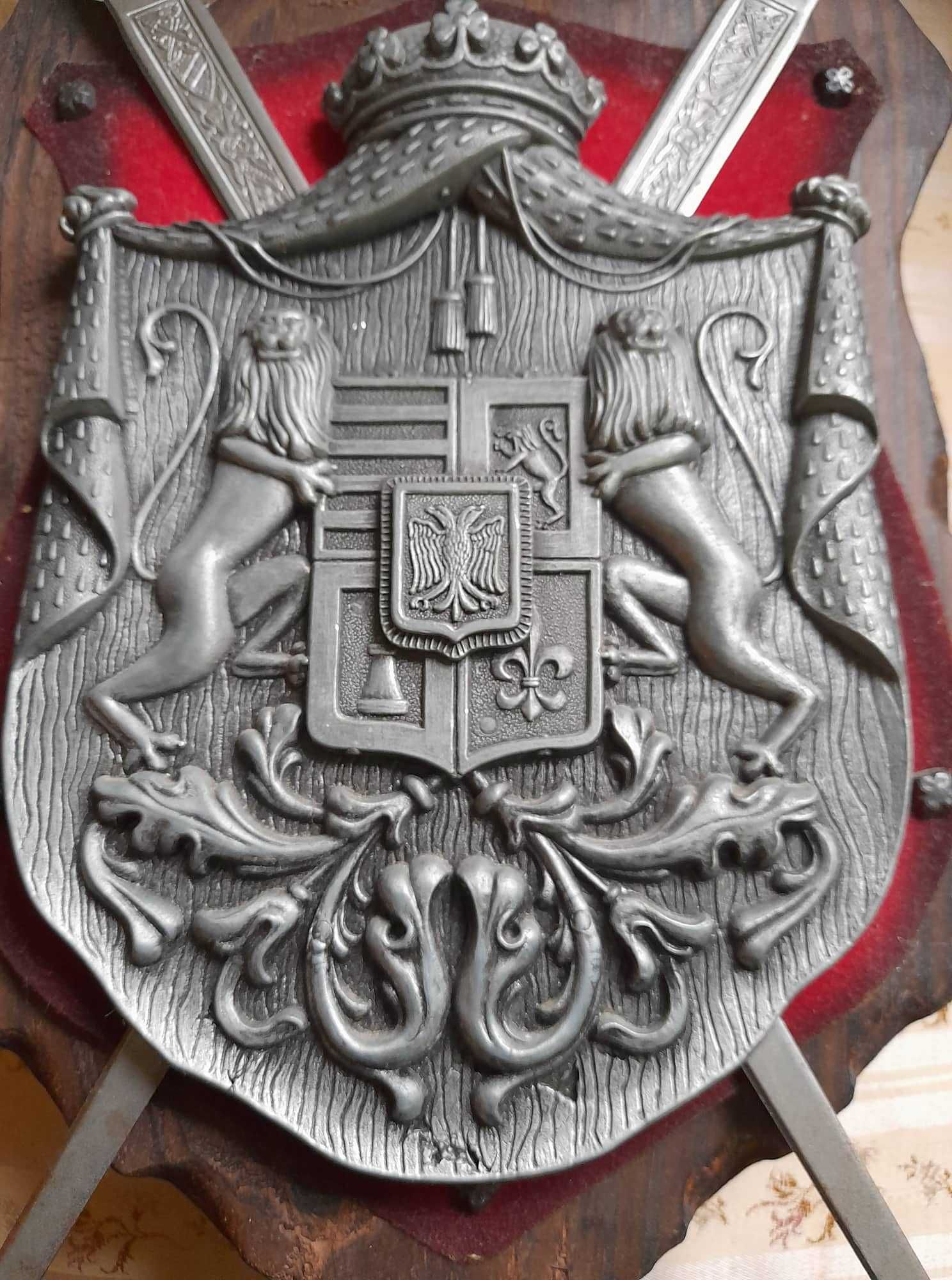 Escudo brasão armas espadas, medieval colecção