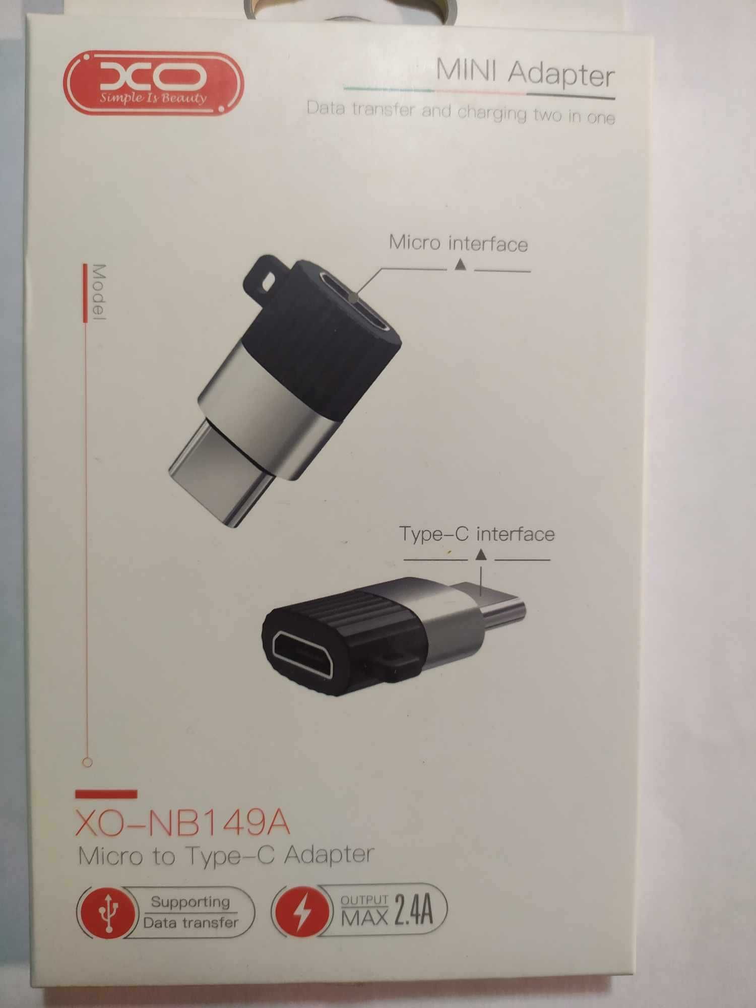 XO Adapter  micro USB do USB Typ C czarny