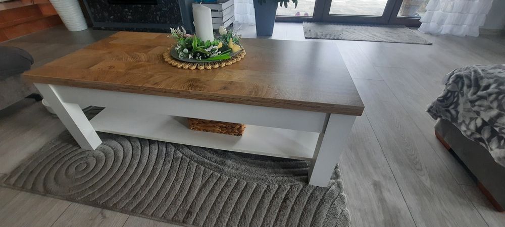 Ława biala z półką