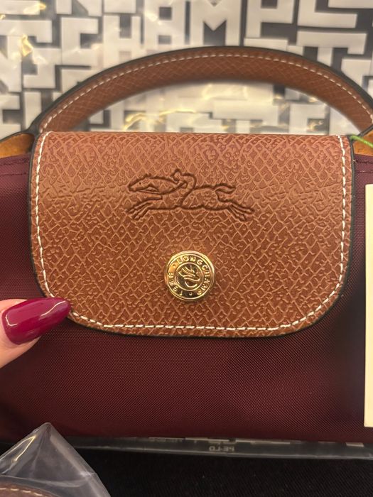 Mini Longchamp Bordô