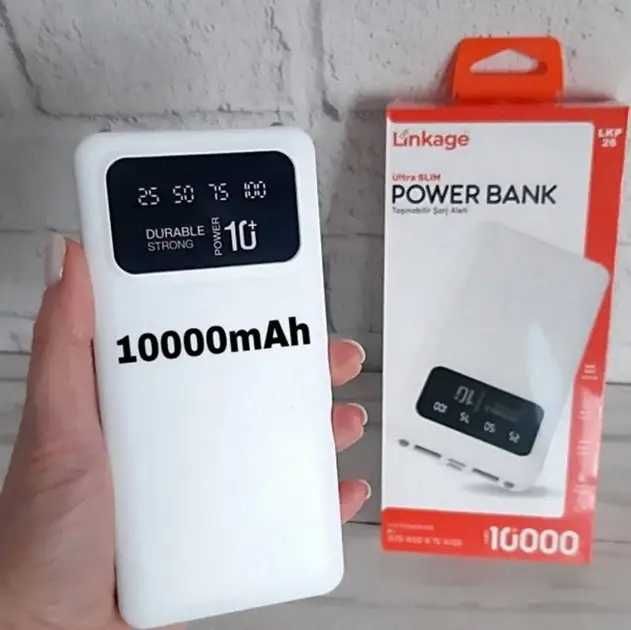 Повербанк LINKAGE LKP-26 10000MAH, на 2 USB виходи, POWERBANK білий