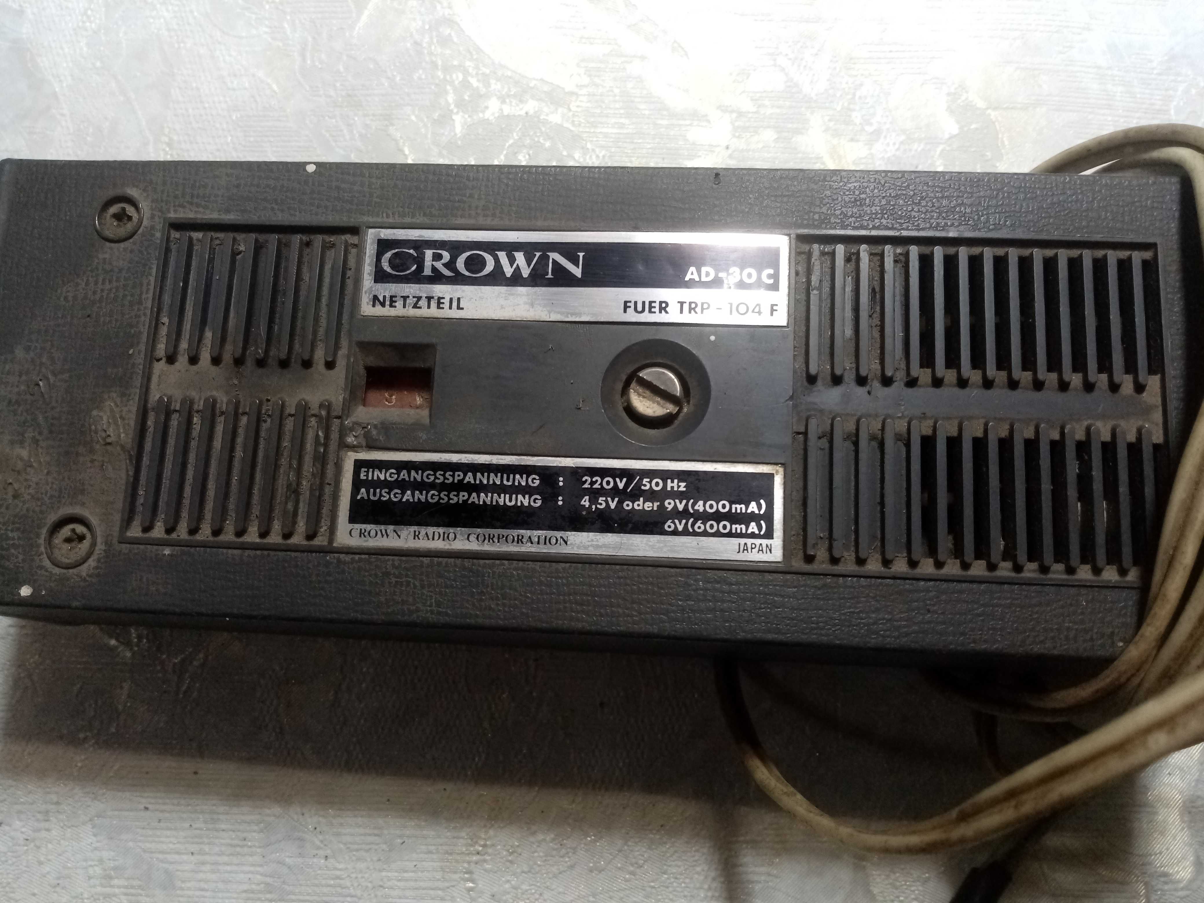 Адаптер переменного тока Crown AD-30C для модели TRP-104F-рабочий