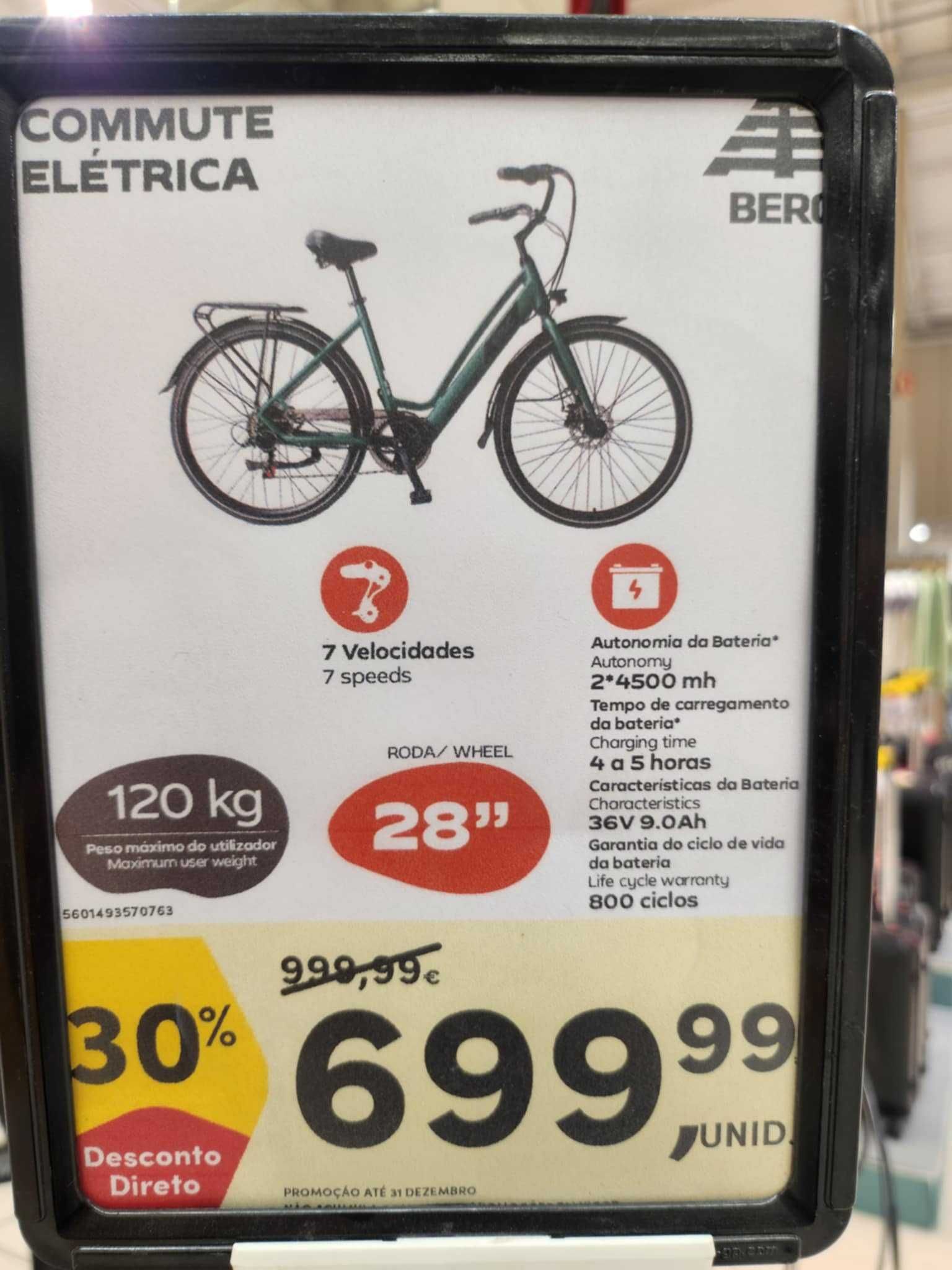 bicicleta elétrica novinha em folha
